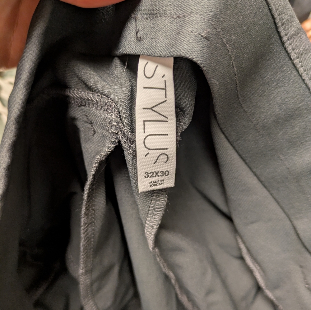 Stylus Men's Charcoal Gray Dress Pants Slim Fit Flat Front 32 X 30 Business - Picture 5 of 7